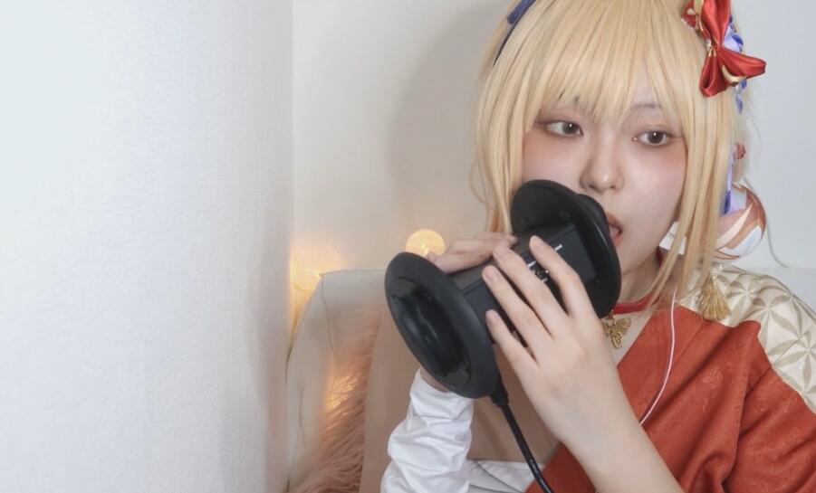 千岁堇ASMR【支援者10000日元限定】【顔出し】宵宮のコスプレで耳舐めご